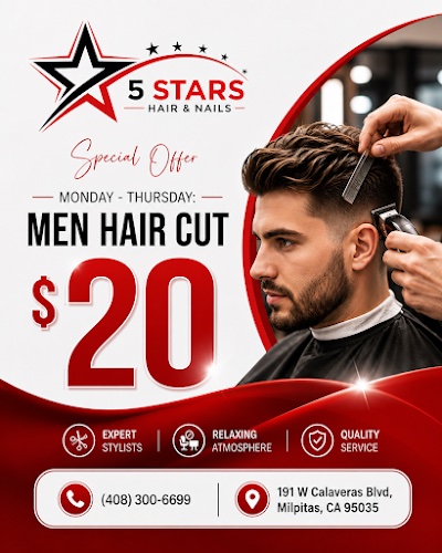 5 STARS HAIR & NAILS ($5 - $10 OFF Coupon)