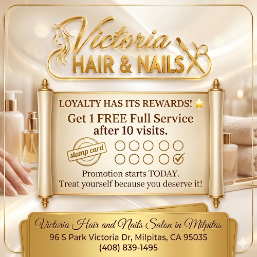 Victoria Hair and Nails Salon in Milpitas, nail salon in Milpitas, California